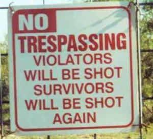No trespassing