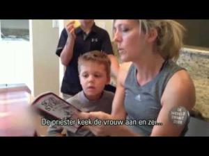 Mom scares her son (reading creepy story)