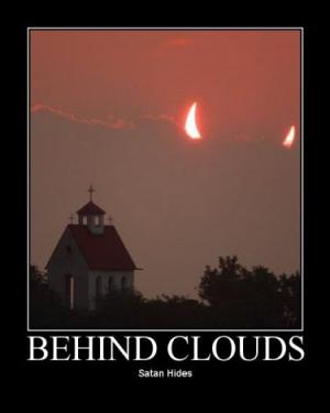 Behind clouds...
