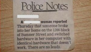 Ridiculous Police note