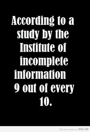 Institue of incomplete information