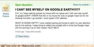 Can't see myself on google earth