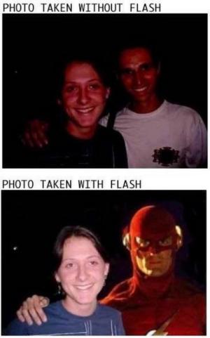 With and without Flash