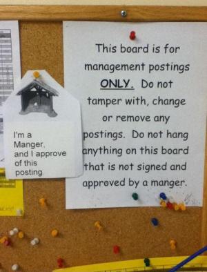 Manger approves