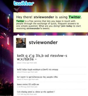 Stevie Wonder is using Twitter