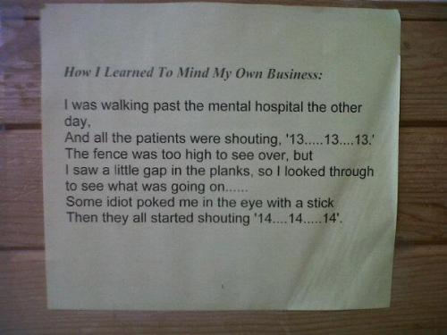 Mind to own business